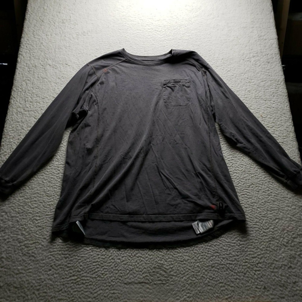 Ariat Shirt Mens 3XLT Gray FR USA Flag Lineman Graphic Long Sleeve Work Tee